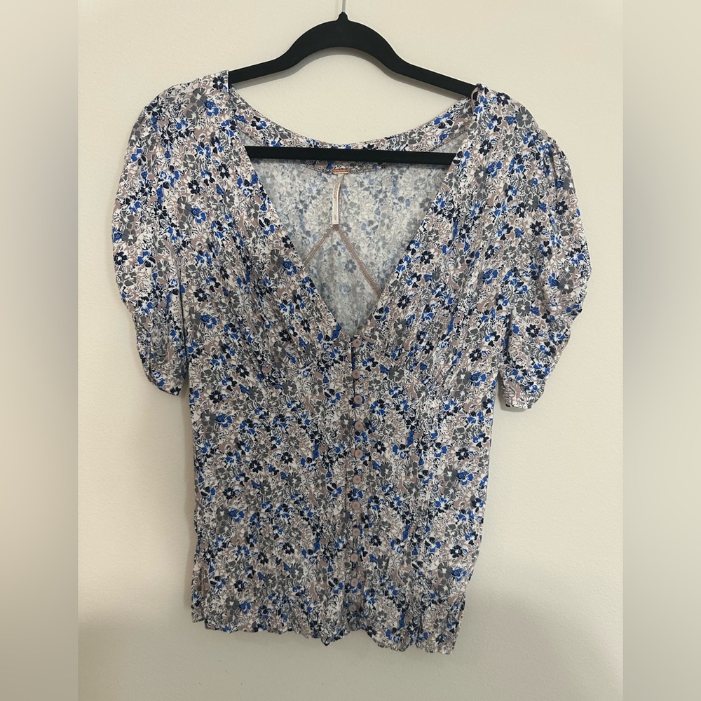 Free people floral top size large